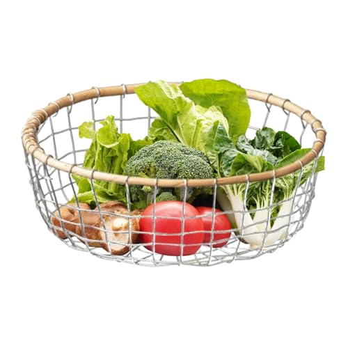 Drahtbrotkorb, Obstbrot, Brotkorb aus Metall, Drahtschale für Gemüse | Snack-Halter für Tisch, dekorativer Ständer, Po-Schale von Generic