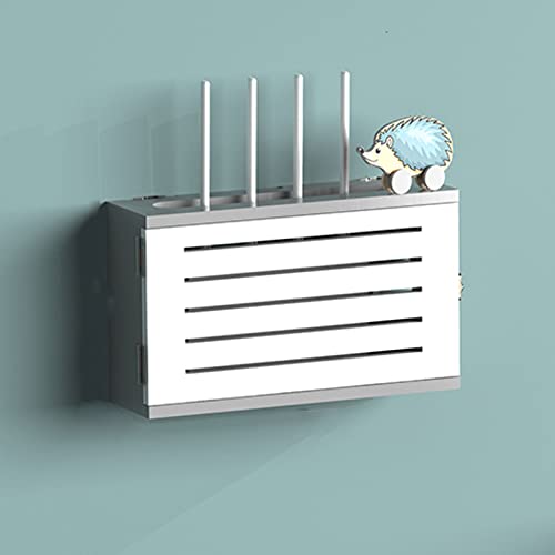 Drahtlose Router-Aufbewahrungsbox mit wandmontiertem Regal für Holz-Steckdosenabdeckung, WLAN-Router-Organizer für Decoder Typ A von Generic