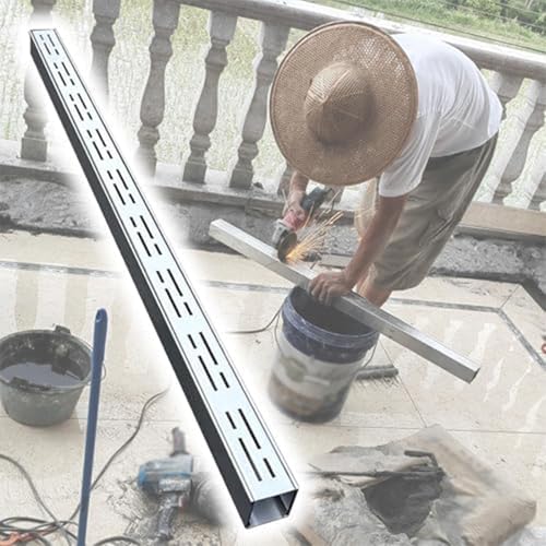 Drain Grate Narrow Drainage Channels, Schlankes Kanalablauf-Set Für Den Außenbereich Rechteckige Dusche Und Gitterroste Flaches Entwässerungsrinnensystem Aus Edelstahl(15x5cm/6x2in) von Generic