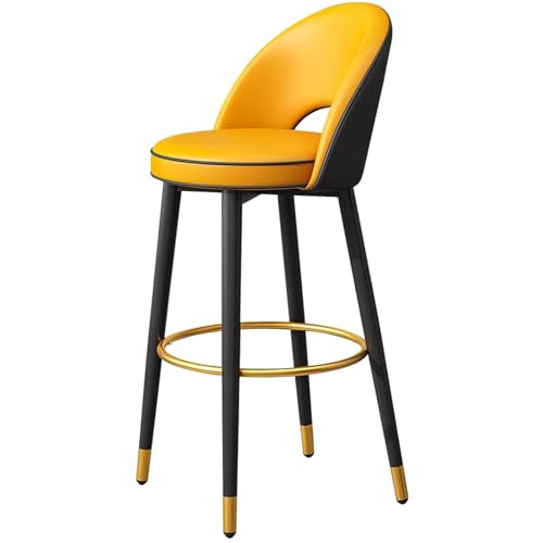 Drehbare 29,5" Kücheninsel-arbeitshocker, Moderne Gepolsterte Kücheninsel-Hochstühle mit Rückenlehne, Moderne Thekenhocker, Gepolsterte Sitzfläche, Lange Lebensdauer(Orange) von Generic