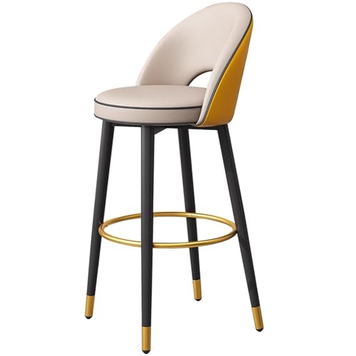 Drehbare 29,5" Kücheninsel-arbeitshocker, Moderne Gepolsterte Kücheninsel-Hochstühle mit Rückenlehne, Moderne Thekenhocker, Gepolsterte Sitzfläche, Lange Lebensdauer(Yellow) von Generic