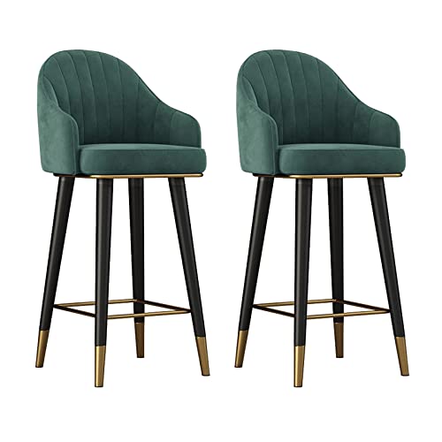 Drehbare Barhocker aus Samt - 2er-Set mit Rückenlehnen, für Küche Home Bar - Esszimmerstühle in Thekenhöhe - Stilvolle und Bequeme hohe Hocker Drehbare Barhocker aus Samt - 2er-Set mit Rückenlehnen, für Küche Home Bar - Esszimmerstühle in Thekenhöhe - Stilvolle und Bequeme hohe Hocker von Generic