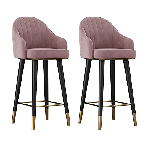 Drehbare Barhocker aus Samt - 2er-Set mit Rückenlehnen, für Küche Home Bar - Esszimmerstühle in Thekenhöhe - Stilvolle und Bequeme hohe Hocker Drehbare Barhocker aus Samt - 2er-Set mit Rückenlehnen, für Küche Home Bar - Esszimmerstühle in Thekenhöhe - Stilvolle und Bequeme hohe Hocker von Generic