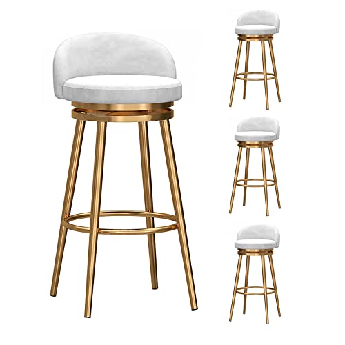 Drehbarer Barhocker in Barhöhe mit Rückenlehne(4pcs - White) von Generic
