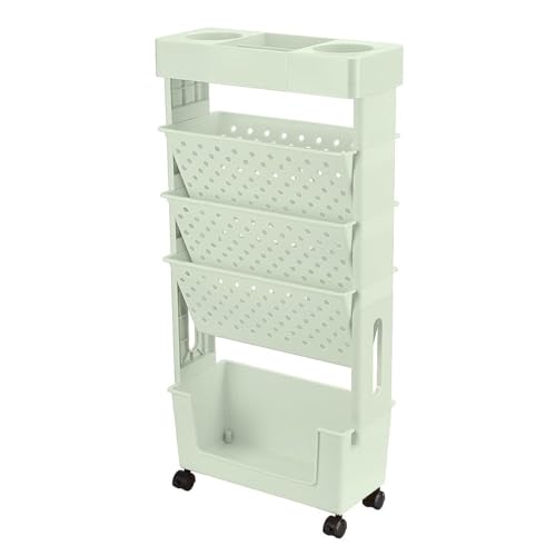Drehbarer Bücherwagen – Bücherregal mit 5 Ebenen, Rollwagen mit Rollen | Bücherregal mit Rollen, für Arbeitszimmer, Wohnzimmer, Konferenzräume, Häuser Drehbarer Bücherwagen – Bücherregal mit 5 Ebenen, Rollwagen mit Rollen | Bücherregal mit Rollen, für Arbeitszimmer, Wohnzimmer, Konferenzräume, Häuser von Generic