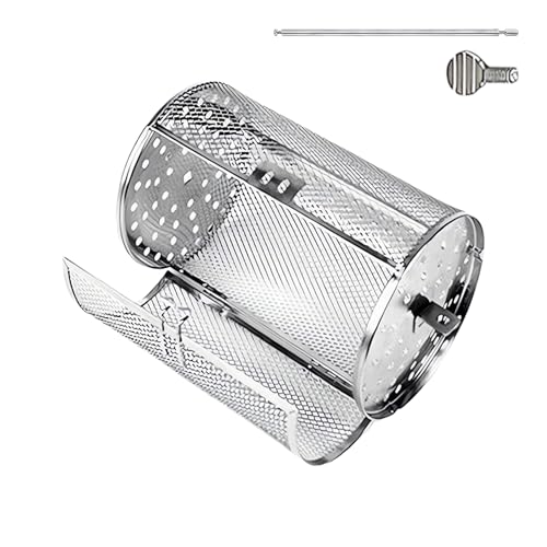 Drehbarer Grill aus Edelstahl, Grillzubehör für den Außenbereich, Verstellbarer Spießgrill, Edelstahl-Küchenregal, tragbarer Drehkorb aus Stahl Drehbarer Grill aus Edelstahl, Grillzubehör für den Außenbereich, Verstellbarer Spießgrill, Edelstahl-Küchenregal, tragbarer Drehkorb aus Stahl von Generic