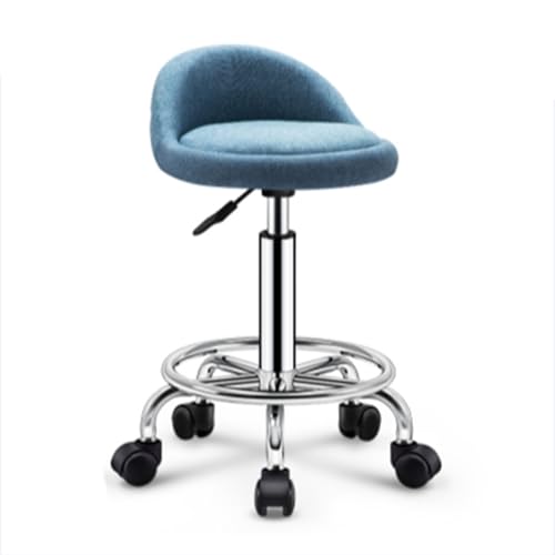 Drehbarer Rollhocker mit Fußstütze Runder Verstellbarer Rollhocker SPA Bürostuhl mit Rädern für Schlafzimmer, Geschäft, Theke, Salon, Waschtisch, A3 Drehbarer Rollhocker mit Fußstütze Runder Verstellbarer Rollhocker SPA Bürostuhl mit Rädern für Schlafzimmer, Geschäft, Theke, Salon, Waschtisch, A3 von Generic