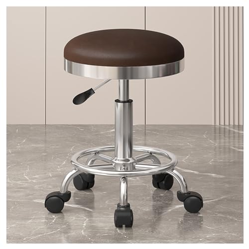 Drehbarer Rollhocker mit höhenverstellbarer Fußstütze PU-Leder Salon Hocker Massage Spa Hocker für Salon, Waschtisch, Büro, S1 Drehbarer Rollhocker mit höhenverstellbarer Fußstütze PU-Leder Salon Hocker Massage Spa Hocker für Salon, Waschtisch, Büro, S1 von Generic