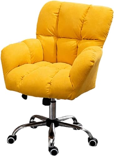 Drehbarer Schreibtischstuhl Ergonomischer Büroschreibtischstuhl, Drehstuhl Mit Lendenwirbelstütze, Computerstuhl Mit Mittlerer Rückenlehne Und Atmungsaktivem, Gepolstertem Sitz, Yellow von Generic