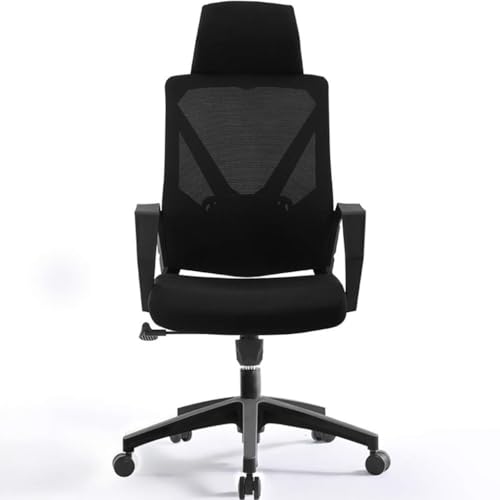 Drehbarer Schreibtischstuhl Mit Hoher Rückenlehne, Professioneller, Atmungsaktiver Gaming-Stuhl, Nylonfüße(Black Chair) von Generic