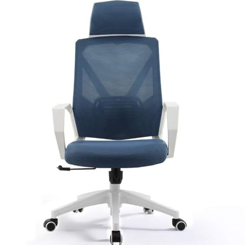 Drehbarer Schreibtischstuhl Mit Hoher Rückenlehne, Professioneller, Atmungsaktiver Gaming-Stuhl, Nylonfüße(Blue Chair) von Generic
