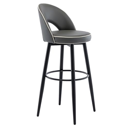 Drehbarer Thekenhocker, Esszimmerstühle, Drehbarer Barhocker aus PU-Leder und Kohlenstoffeisen, Geeignet für Kücheninseln, Restaurants, Bars, Hotelrezeptionen(Black,80cm) von Generic