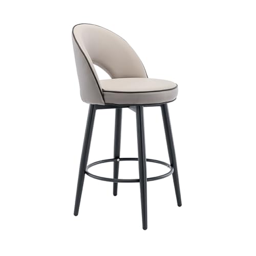 Drehbarer Thekenhocker, Esszimmerstühle, Drehbarer Barhocker aus PU-Leder und Kohlenstoffeisen, Geeignet für Kücheninseln, Restaurants, Bars, Hotelrezeptionen(White,62cm) von Generic