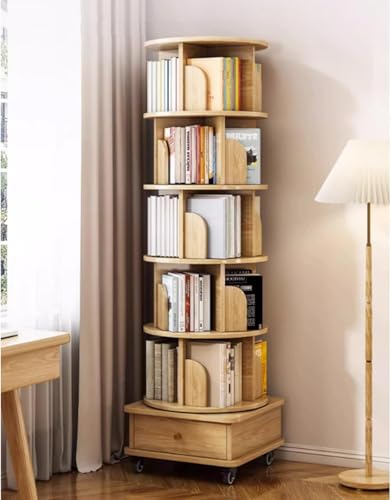 Drehbares Bücherregal Aus Holz, Drehbares Bücherregal Mit Mehreren Schichten, Geeignet Für Wohn- Und Schlafzimmer, A Drehbares Bücherregal Aus Holz, Drehbares Bücherregal Mit Mehreren Schichten, Geeignet Für Wohn- Und Schlafzimmer, A von Generic