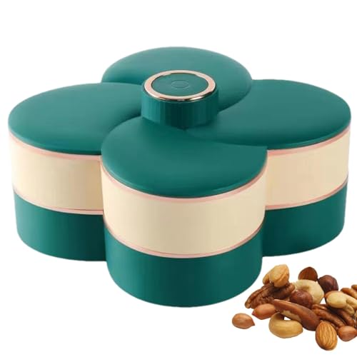 Drehbares Snack-Tablett, drehbares Tablett für Vorspeisen mit Deckel, Blumenform, Snackbox, Wurstbehälter, Aufbewahrungsbehälter von Generic