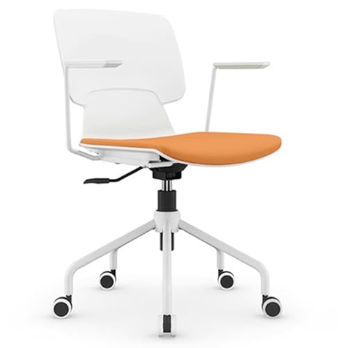 Drehstuhl mit Atmungsaktiver Rückenlehne, Ergonomischer Schreibtischstuhl mit Lendenwirbelstütze, Starke Tragfähigkeit, für Zuhause, Schlafzimmer, Arbeitszimmer(Orange) von Generic
