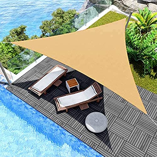 Dreieck Rechtwinklig Sonnenschutz Plane 9.8x9.8x9.8m Sonnenschutz aus reißfestem HDPE-Kunststoff Sunprotect Professional Sonnensegel mit Sonnensegel Befestigung für Pergola Beschattung, Creme Farben von Generic