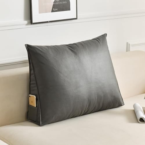 Dreieck Taille Rückenlehne Kissen Schlafsofa Tagesbett Leserolle Nachttisch Pad Kopfteil Rest Kissen Keil-dekokissen, Grey, 90x20x50cm Dreieck Taille Rückenlehne Kissen Schlafsofa Tagesbett Leserolle Nachttisch Pad Kopfteil Rest Kissen Keil-dekokissen, Grey, 90x20x50cm von Generic