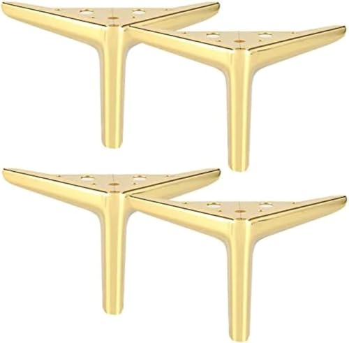 Dreieckige Metallmöbelbeine, Satz Von 4 Modernen Möbelfüßen Aus Kohlenstoffstahl DIY Ersatzbeine Für Schrank Schrank Sofa Couch Stuhl Ottomane, Gold, 25cm 9.8inch von Generic