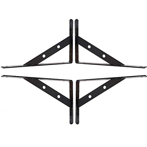 Dreieckige Regalhalterungen, Regalhalterung Aus Gusseisen, An Der Wand Montierte, Kreative, Schwere, Schwebende Regalhalterungen Im Bauernhausstil/4Pcs-Black/190 * 300Mm Dreieckige Regalhalterungen, Regalhalterung Aus Gusseisen, An Der Wand Montierte, Kreative, Schwere, Schwebende Regalhalterungen Im Bauernhausstil/4Pcs-Black/190 * 300Mm von Generic
