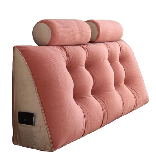 Dreieckigen Kissen Hohen Rückenlehne Kissen Hohen Rückenlehne Kissen Rückenlehne for Bett Perfekt AlsKissen Zum Fernsehen Und Lesen Gibt(Pink,120 * 50 * 20cm) von Generic