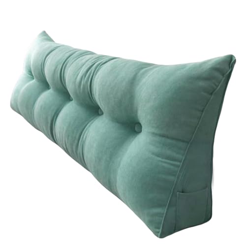 Dreieckigen Kissen Hohen Rückenlehne for Bett Perfekt AlsKissen Zum Fernsehen Und Lesen Gibt(Bean Green,80 * 50 * 20cm) von Generic