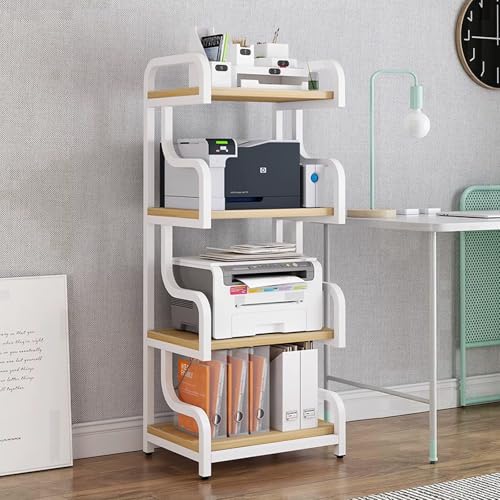 Druckerständer mit Stauraum, Druckertisch Fürs Homeoffice, Stehendes Regal for Mehrere Spielekonsolen for Media Player, Scanner, Dateien, Bücher, Mikrowelle von Generic