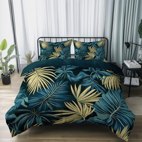 Dschungel Tropische Pflanzenblätter Theme Patterns Für Erwachsene Und Kinder 135 x 200 cm Soft Microfaser Bettbezug Grau Grün mit Reißverschluss Bequemer atmungsaktiver für alle Jahreszeiten Dschungel Tropische Pflanzenblätter Theme Patterns Für Erwachsene Und Kinder 135 x 200 cm Soft Microfaser Bettbezug Grau Grün mit Reißverschluss Bequemer atmungsaktiver für alle Jahreszeiten von Generic