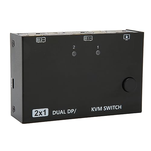 Dual-KVM-Switch, USB-KVM-Switch 2 in 2 Out Dual-Modus Unterstützt 4K 60 Hz Metal für Live-Streaming für Konferenzen Dual-KVM-Switch, USB-KVM-Switch 2 in 2 Out Dual-Modus Unterstützt 4K 60 Hz Metal für Live-Streaming für Konferenzen von Haofy