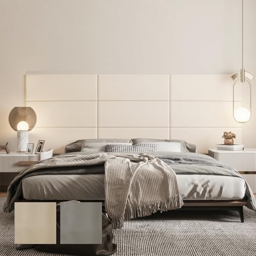 Dunkelgraues Kopfteil Aus Kunstleder Für Queensize-Bett, Wasserdichtes 3D-wandpaneel Aus Kunstleder, Beige, 90x30 cm Dunkelgraues Kopfteil Aus Kunstleder Für Queensize-Bett, Wasserdichtes 3D-wandpaneel Aus Kunstleder, Beige, 90x30 cm von Generic