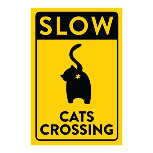 Durchgangsschild für Katzen - Warnschild Außen, Dekoschild für Katzen | Katzenschild aus Metall wetterfest, Warnschild aus Metall, Warnschild aus Metall, Schild von Generic