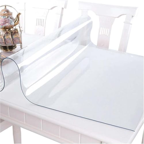 Durchsichtiger Tischschutz 75x90cm, Transparente Kunststoff-tischabdeckung, 2mm Dicker Wasserdichter Und ölbeständiger PVC-tischdeckenschutz, Tischabdeckung Für Couchtisch, Esszi, 85x130cm von Generic