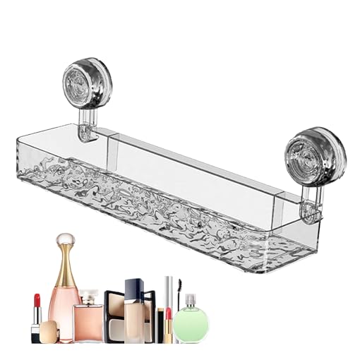 Duschabsaugung Organizer - selbstklebendes Badezimmerregal, kein -Duschwagen | Leistungsstarke Saugablage, Abnehmbarer Duschhalter, Wandmontage-Duschablage von Generic