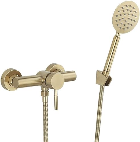 Dusche Badezimmer Duscharmatur Set Wandmontage Duscharmatur Aus Gebürstetem Gold Badezimmer Kalte Und Warme Badewanne Und Dusche Mischbatterien, Brushed Gold Dusche Badezimmer Duscharmatur Set Wandmontage Duscharmatur Aus Gebürstetem Gold Badezimmer Kalte Und Warme Badewanne Und Dusche Mischbatterien, Brushed Gold von Generic