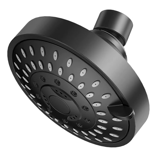 Duschkopf Regendusche Einbauduschköpfe Regen Duschkopf Kopfbrause Raindance Duschbrause Rund Schwenkbar Einstellbarer Win￥kel, Verschieden Strahlarten (Black, 11X11X8.3cm) von Generic