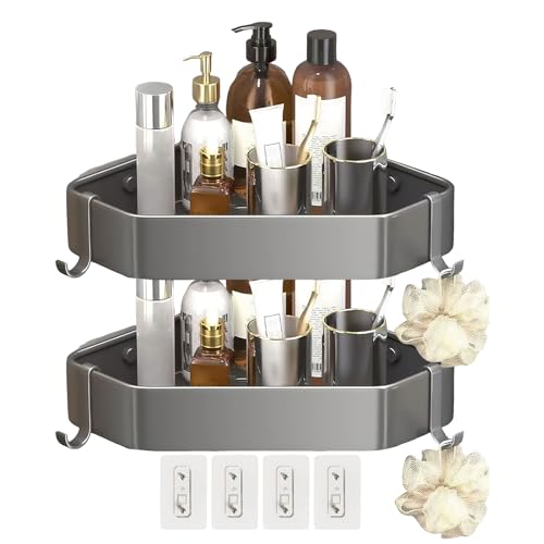 Duschregal – Organizer für Duschwand, kein Bohren, Badezimmer, dreieckige Duschen, rutschfest, Eckregal für Wohnung, Haus, Schlafsaal, Badewanne von Generic