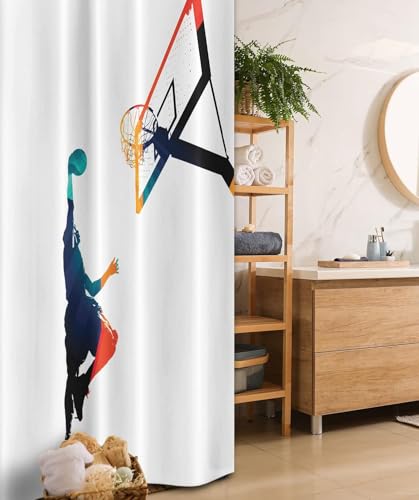 Duschvorhang 100x180 Anti-Schimmel Basketball Duschvorhänge Wasserdicht Waschbar Polyester Textil Badezimmer Vorhang Basketball 3D Shower Curtain A-8281 Duschvorhang 100x180 Anti-Schimmel Basketball Duschvorhänge Wasserdicht Waschbar Polyester Textil Badezimmer Vorhang Basketball 3D Shower Curtain A-8281 von Generic