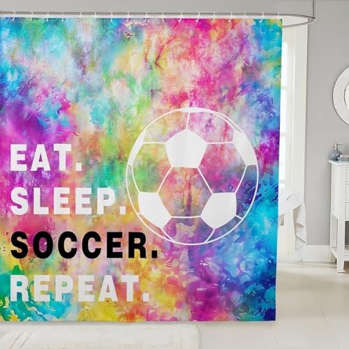 Duschvorhang 100x180 Anti-Schimmel Fußball Duschvorhänge Wasserdicht Waschbar Polyester Textil Badezimmer Vorhang Bunt 3D Shower Curtain A/5272 Duschvorhang 100x180 Anti-Schimmel Fußball Duschvorhänge Wasserdicht Waschbar Polyester Textil Badezimmer Vorhang Bunt 3D Shower Curtain A/5272 von Generic