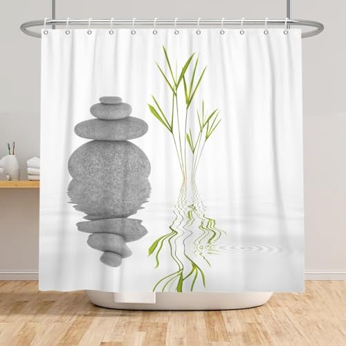Duschvorhang 100x180 Anti-Schimmel Kieselsteine Duschvorhänge Wasserdicht Waschbar Polyester Textil Badezimmer Vorhang Spa Japanische Einfachheit 3D Shower Curtain A-9801 Duschvorhang 100x180 Anti-Schimmel Kieselsteine Duschvorhänge Wasserdicht Waschbar Polyester Textil Badezimmer Vorhang Spa Japanische Einfachheit 3D Shower Curtain A-9801 von Generic