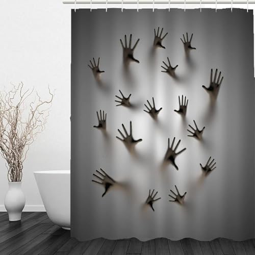 Duschvorhang 100x200 Anti-Schimmel Horror Duschvorhänge Wasserdicht Waschbar Polyester Textil Badezimmer Vorhang Handabdrücke 3D Shower Curtain A/6155 Duschvorhang 100x200 Anti-Schimmel Horror Duschvorhänge Wasserdicht Waschbar Polyester Textil Badezimmer Vorhang Handabdrücke 3D Shower Curtain A/6155 von Generic