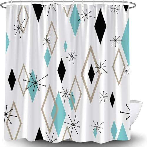 Duschvorhang 100x200 Anti-Schimmel Mid-Century Duschvorhänge Wasserdicht Waschbar Polyester Textil Badezimmer Vorhang Rhombuslinien 3D Shower Curtain A.641 Duschvorhang 100x200 Anti-Schimmel Mid-Century Duschvorhänge Wasserdicht Waschbar Polyester Textil Badezimmer Vorhang Rhombuslinien 3D Shower Curtain A.641 von Generic