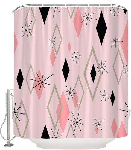 Duschvorhang 100x200 Anti-Schimmel Mid-Century Modern Duschvorhänge Wasserdicht Waschbar Polyester Textil Badezimmer Vorhang Geometrisch Rosa 3D Shower Curtain A.731 Duschvorhang 100x200 Anti-Schimmel Mid-Century Modern Duschvorhänge Wasserdicht Waschbar Polyester Textil Badezimmer Vorhang Geometrisch Rosa 3D Shower Curtain A.731 von Generic