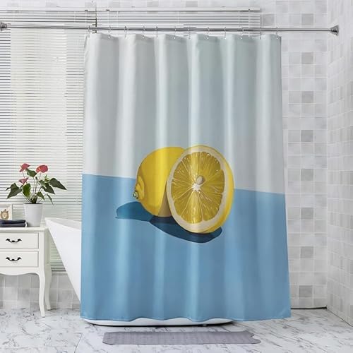 Duschvorhang 100x200 cm Zitronenfrucht Duschvorhang Obstmuster Bad Vorhang Anti Schimmel Wasserdicht 3D Shower Curtains Waschbar Polyester Stoff Duschvorhänge für Badewanne Badezimmer C-658 Duschvorhang 100x200 cm Zitronenfrucht Duschvorhang Obstmuster Bad Vorhang Anti Schimmel Wasserdicht 3D Shower Curtains Waschbar Polyester Stoff Duschvorhänge für Badewanne Badezimmer C-658 von Generic