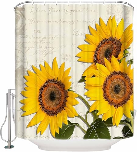 Duschvorhang 120 x 200 Antischimmel Gelbe Blumen Duschvorhang Sonnenblumen Im Landhausstil, Duschvorhänge Wasserdicht Polyester Stoff Waschbar Bad Vorhäng für Badzimmer badewanne mit 8 Haken a.381 Duschvorhang 120 x 200 Antischimmel Gelbe Blumen Duschvorhang Sonnenblumen Im Landhausstil, Duschvorhänge Wasserdicht Polyester Stoff Waschbar Bad Vorhäng für Badzimmer badewanne mit 8 Haken a.381 von Generic