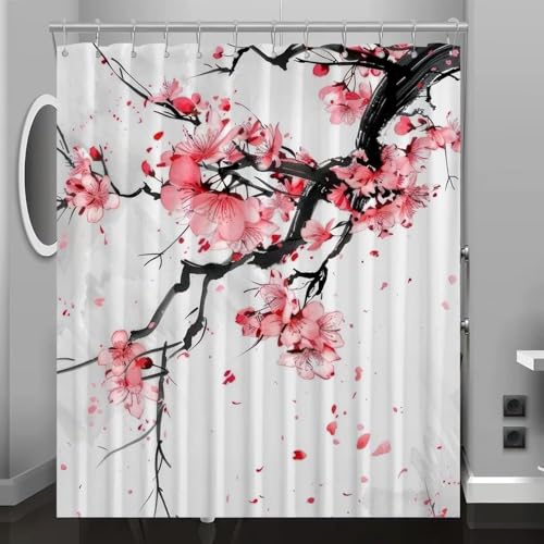 Duschvorhang 120 x 200 cm Japanischer Stil Duschvorhang Kirschblüten Bad Vorhang Anti Schimmel Wasserdicht 3D Shower Curtains Waschbar Polyester Stoff Duschvorhänge für Badewanne Badezimmer E-724 Duschvorhang 120 x 200 cm Japanischer Stil Duschvorhang Kirschblüten Bad Vorhang Anti Schimmel Wasserdicht 3D Shower Curtains Waschbar Polyester Stoff Duschvorhänge für Badewanne Badezimmer E-724 von Generic