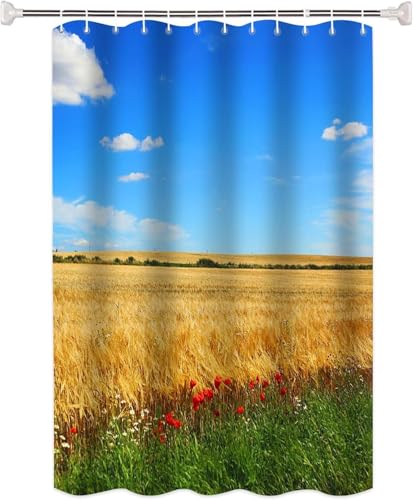 Duschvorhang 120 x 200 cm Weizenfeld Duschvorhang Landhausstil Bad Vorhang Anti Schimmel Wasserdicht 3D Shower Curtains Waschbar Polyester Stoff Duschvorhänge für Badewanne Badezimmer C-1108 Duschvorhang 120 x 200 cm Weizenfeld Duschvorhang Landhausstil Bad Vorhang Anti Schimmel Wasserdicht 3D Shower Curtains Waschbar Polyester Stoff Duschvorhänge für Badewanne Badezimmer C-1108 von Generic