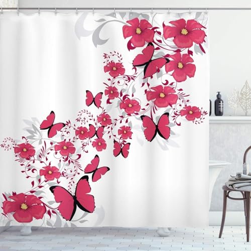 Duschvorhang 120x180 cm Schmetterling Duschvorhang Blumen Bad Vorhang Anti Schimmel Wasserdicht 3D Shower Curtains Waschbar Polyester Stoff Duschvorhänge für Badewanne Badezimmer E-371 Duschvorhang 120x180 cm Schmetterling Duschvorhang Blumen Bad Vorhang Anti Schimmel Wasserdicht 3D Shower Curtains Waschbar Polyester Stoff Duschvorhänge für Badewanne Badezimmer E-371 von Generic