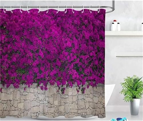 Duschvorhang 120x200 Anti-Schimmel Lila Blumen Duschvorhänge Wasserdicht Waschbar Polyester Textil Badezimmer Vorhang Steinmauer mit Weinreben 3D Shower Curtain A/7012 Duschvorhang 120x200 Anti-Schimmel Lila Blumen Duschvorhänge Wasserdicht Waschbar Polyester Textil Badezimmer Vorhang Steinmauer mit Weinreben 3D Shower Curtain A/7012 von Generic