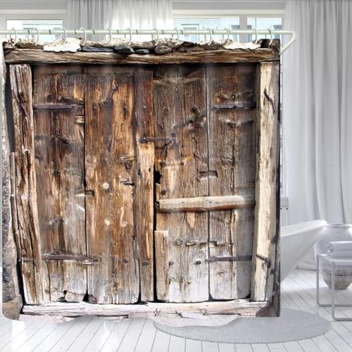 Duschvorhang 120x200 Anti-Schimmel Shabby-Stil Duschvorhänge Wasserdicht Waschbar Polyester Textil Badezimmer Vorhang Bauernhaus aus Holz 3D Shower Curtain A/5365 Duschvorhang 120x200 Anti-Schimmel Shabby-Stil Duschvorhänge Wasserdicht Waschbar Polyester Textil Badezimmer Vorhang Bauernhaus aus Holz 3D Shower Curtain A/5365 von Generic