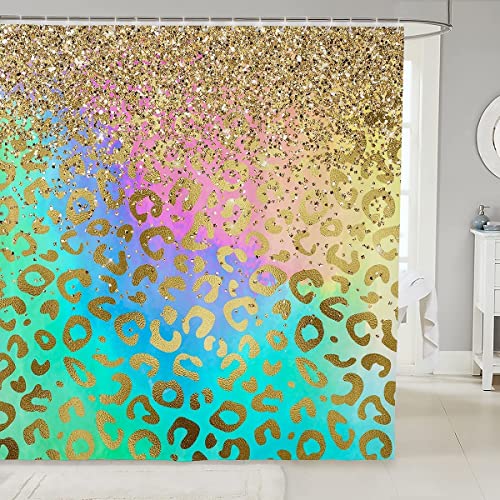 Duschvorhang 120x200 Leopard, Duschvorhänge Antischimmel 3D Gold-Muster, Shower Curtains Waschbar, Badevorhang für Badewanne Badezimmer, mit 8 Ringe C3804 Duschvorhang 120x200 Leopard, Duschvorhänge Antischimmel 3D Gold-Muster, Shower Curtains Waschbar, Badevorhang für Badewanne Badezimmer, mit 8 Ringe C3804 von Generic